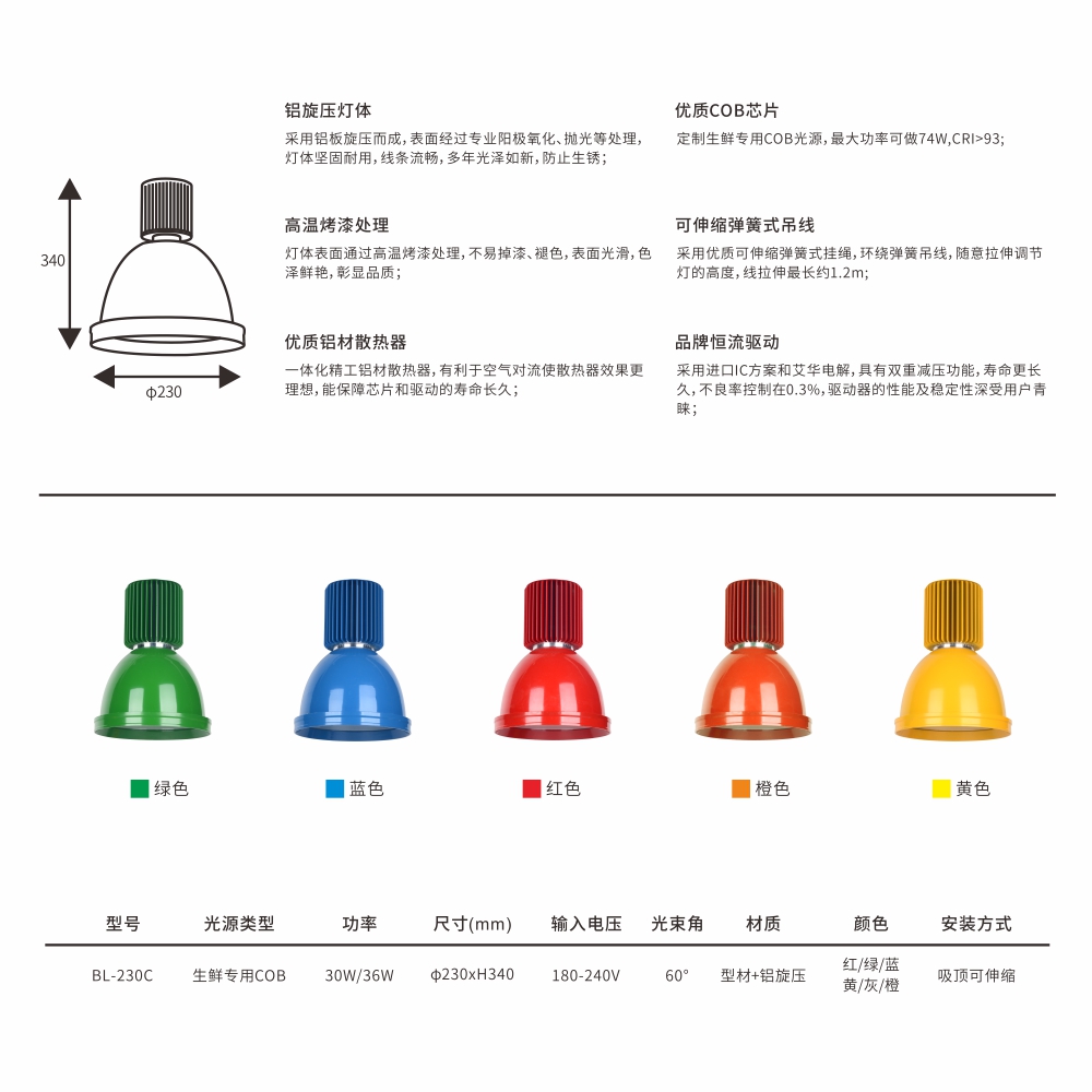 生鲜吊灯