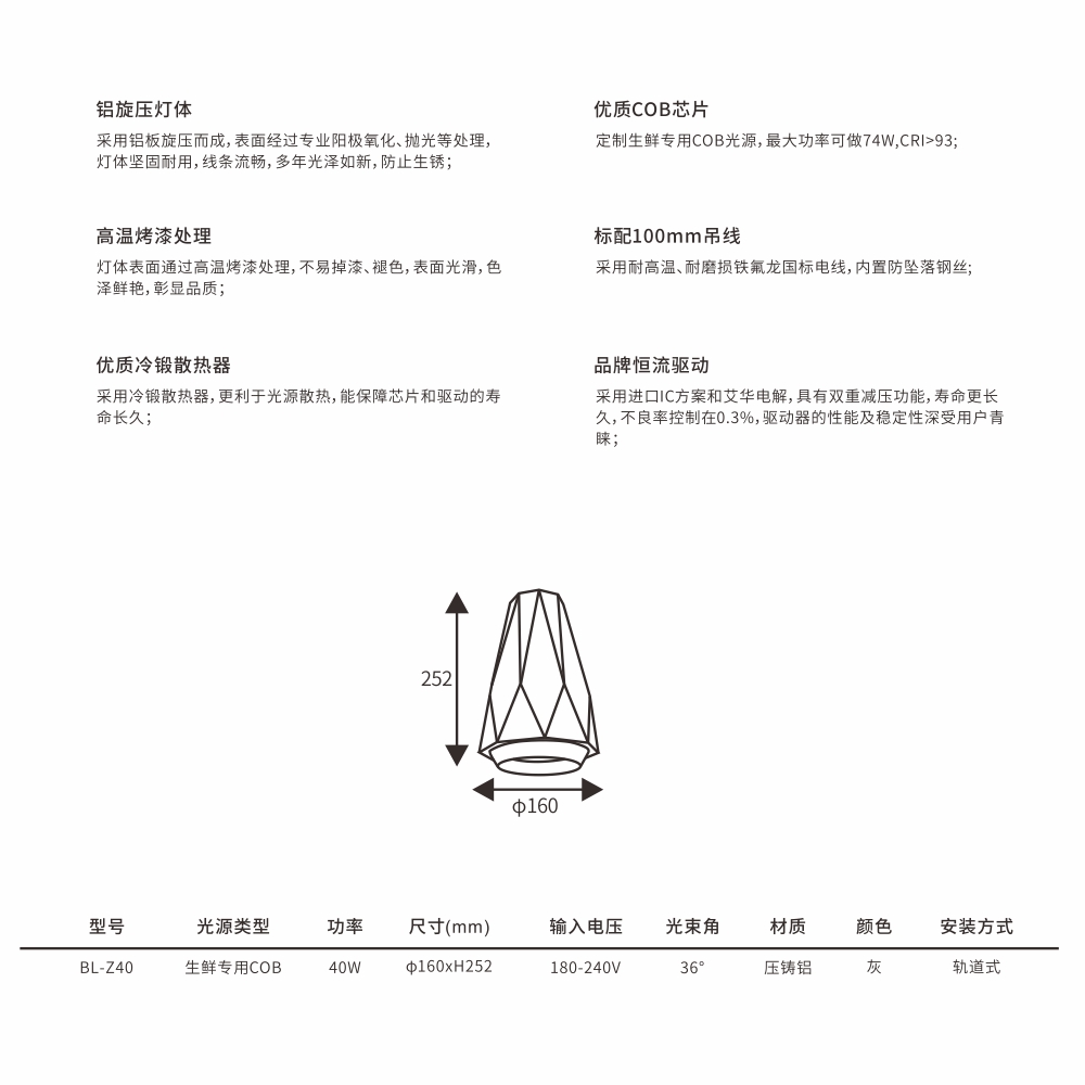 生鲜吊灯