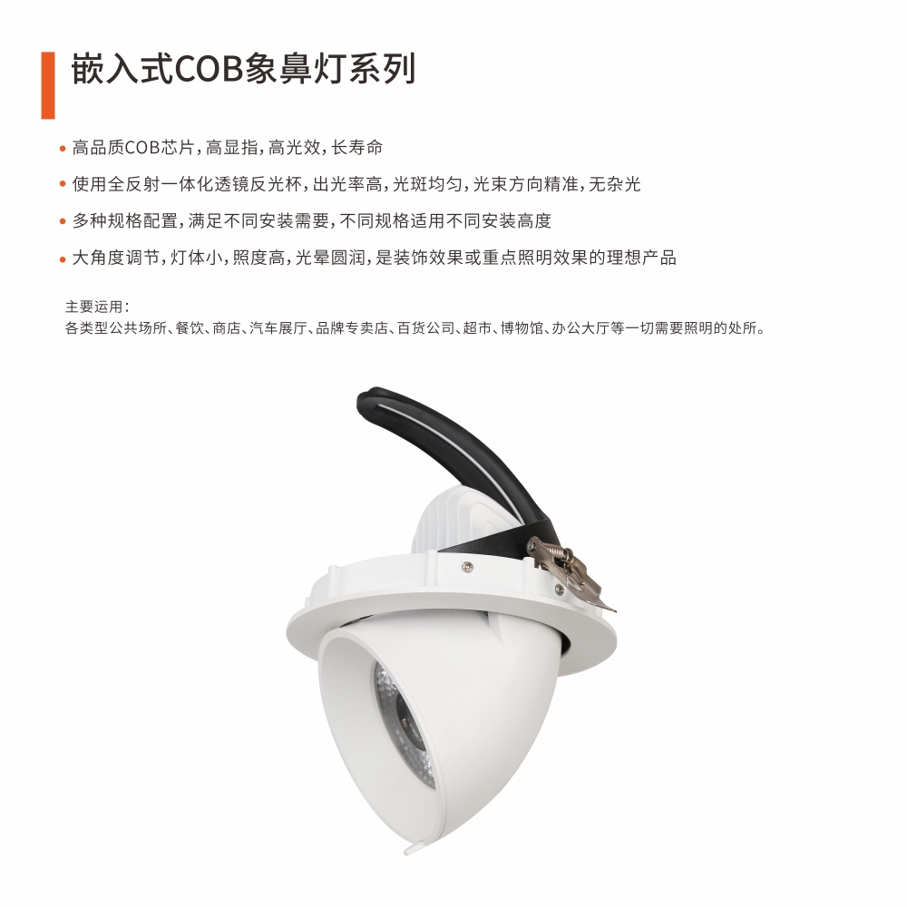 嵌入式COB象鼻灯